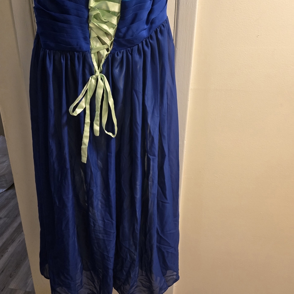 Grace Karin Floor Length Fairy   Evening /Fomal Sheer Gown Prom  Size 20 Blue - Picture 14 of 15